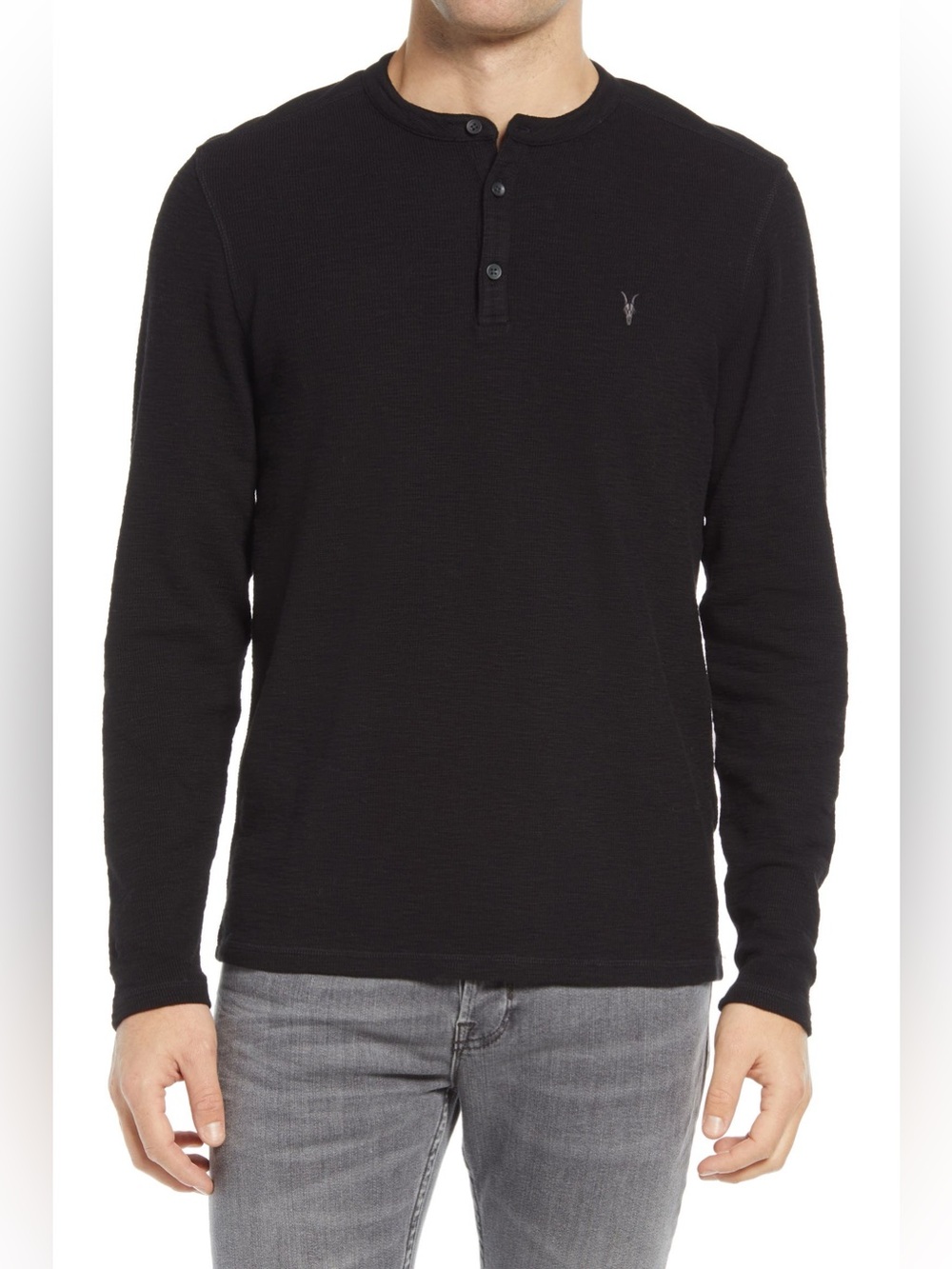 AllSaints Muse Long Sleeve Thermal Henley Size XL